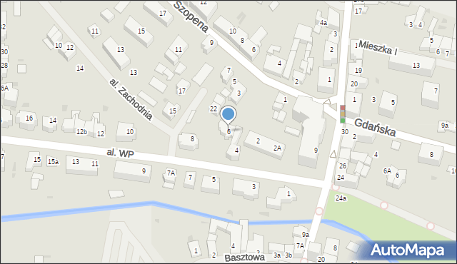 Sławno, Aleja Wojska Polskiego, 6, mapa Sławno
