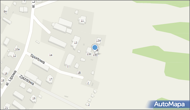 Śliwin, Aleja Lipowa, 13C, mapa Śliwin