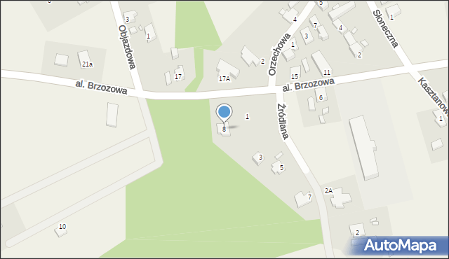 Słone, Aleja Brzozowa, 8, mapa Słone