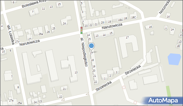 Słubice, Aleja Niepodległości, 17, mapa Słubice