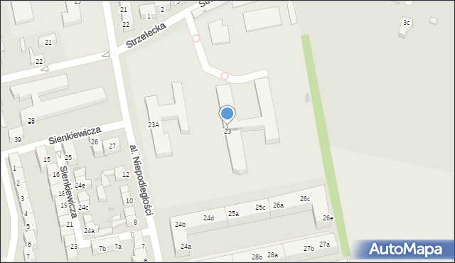 Słubice, Aleja Niepodległości, 23, mapa Słubice