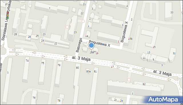 Słupsk, Aleja 3 Maja, 19a, mapa Słupska