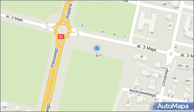 Słupsk, Aleja 3 Maja, 64, mapa Słupska