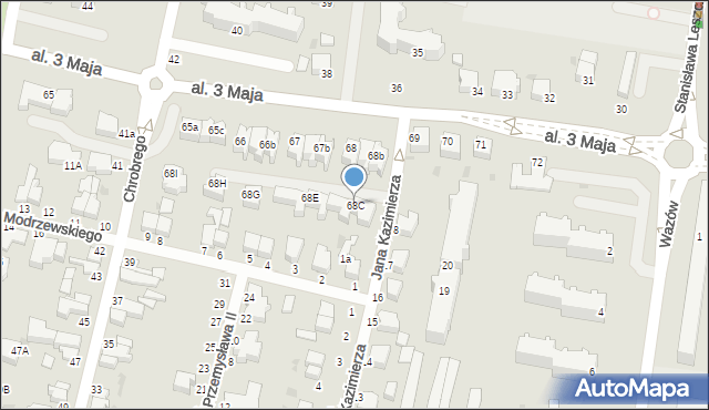 Słupsk, Aleja 3 Maja, 68C, mapa Słupska