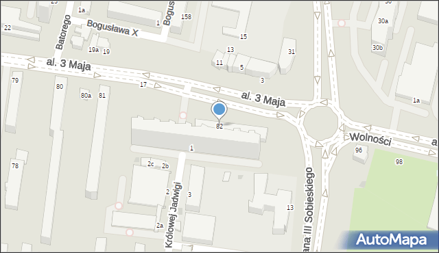 Słupsk, Aleja 3 Maja, 82, mapa Słupska