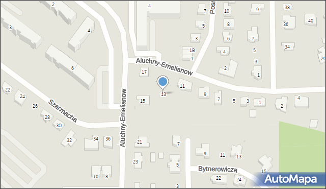 Słupsk, Aluchny-Emelianow Marty, 13, mapa Słupska