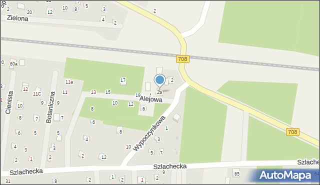 Smolice, Alejowa, 2a, mapa Smolice