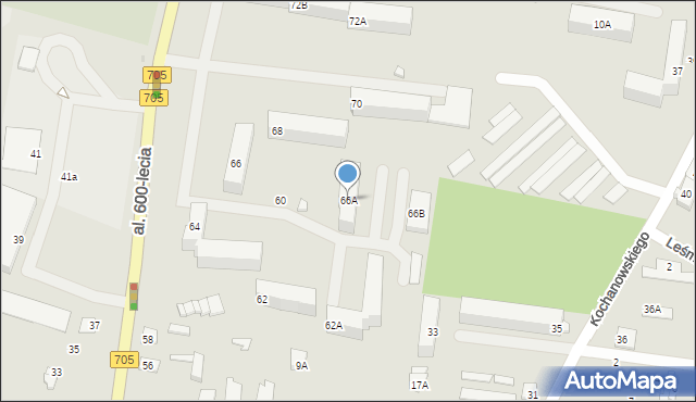 Sochaczew, Aleja 600-lecia, 66A, mapa Sochaczew