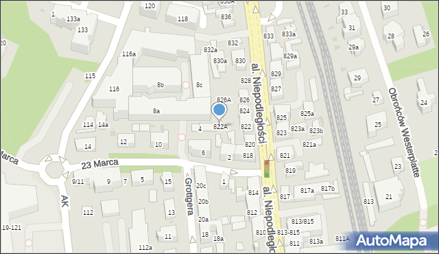 Sopot, Aleja Niepodległości, 822A, mapa Sopotu