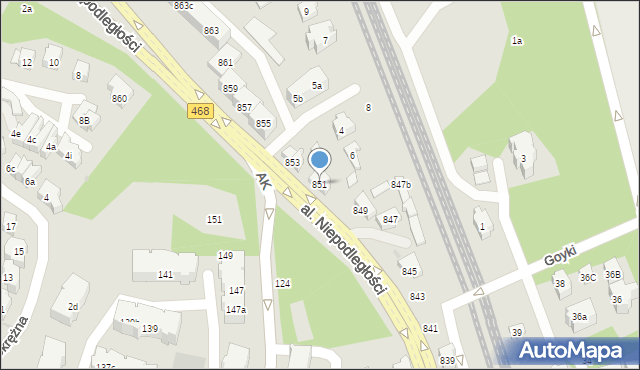 Sopot, Aleja Niepodległości, 851, mapa Sopotu