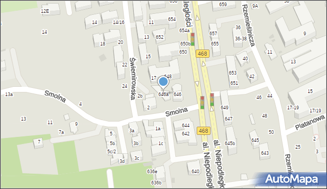 Sopot, Aleja Niepodległości, 646a, mapa Sopotu