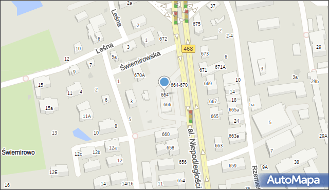 Sopot, Aleja Niepodległości, 664, mapa Sopotu