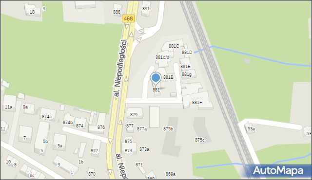 Sopot, Aleja Niepodległości, 881, mapa Sopotu