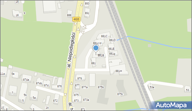 Sopot, Aleja Niepodległości, 881a, mapa Sopotu