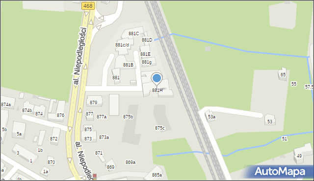 Sopot, Aleja Niepodległości, 881H, mapa Sopotu