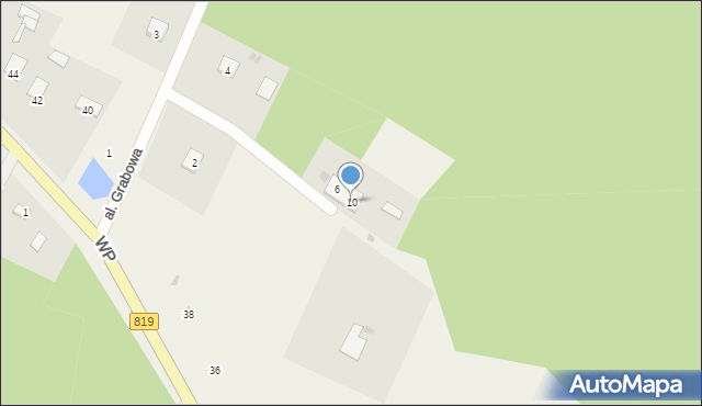 Sosnowica, Aleja Grabowa, 10, mapa Sosnowica