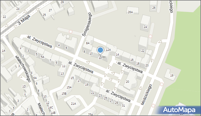 Sosnowiec, Aleja Zwycięstwa, 12, mapa Sosnowca