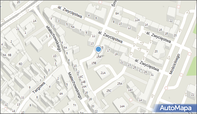 Sosnowiec, Aleja Zwycięstwa, 15A, mapa Sosnowca