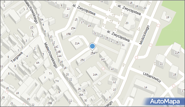 Sosnowiec, Aleja Zwycięstwa, 25A, mapa Sosnowca