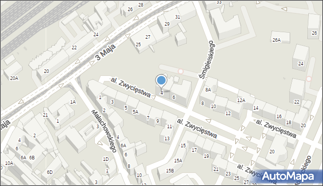 Sosnowiec, Aleja Zwycięstwa, 4, mapa Sosnowca