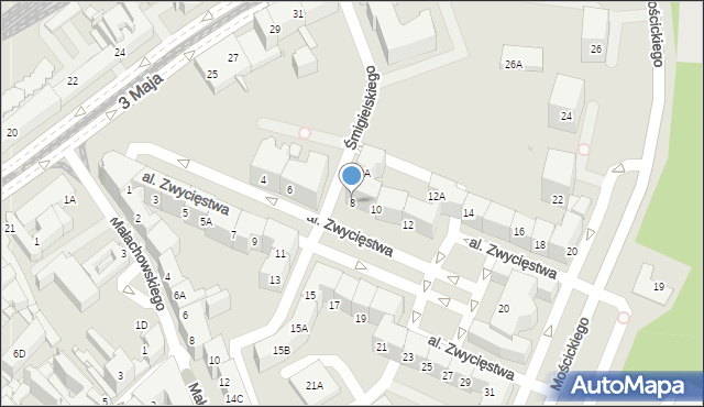 Sosnowiec, Aleja Zwycięstwa, 8, mapa Sosnowca