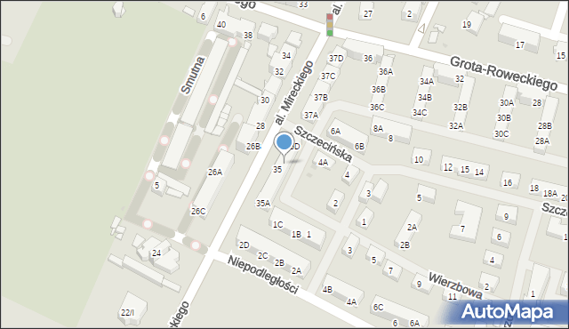Sosnowiec, Aleja Mireckiego Józefa, 35C, mapa Sosnowca