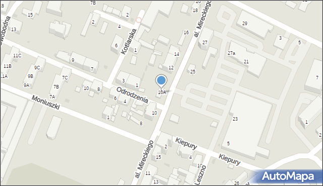 Sosnowiec, Aleja Mireckiego Józefa, 10A, mapa Sosnowca