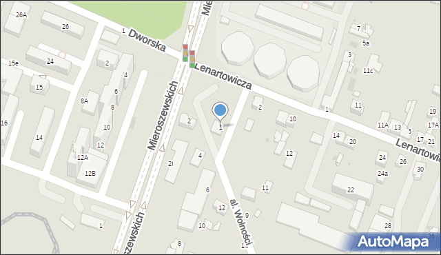 Sosnowiec, Aleja Wolności, 1, mapa Sosnowca