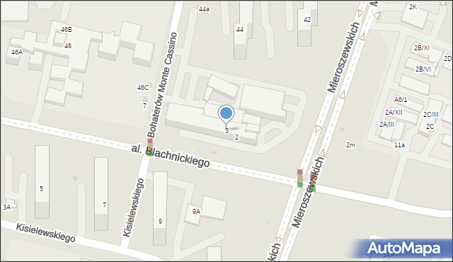 Sosnowiec, Aleja Blachnickiego Franciszka, ks., 3, mapa Sosnowca