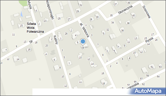 Sowia Wola Folwarczna, Aleja Wiktora, 8, mapa Sowia Wola Folwarczna