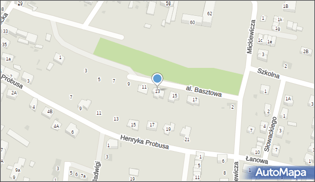 Środa Śląska, Aleja Basztowa, 13, mapa Środa Śląska