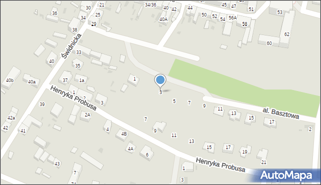 Środa Śląska, Aleja Basztowa, 3, mapa Środa Śląska