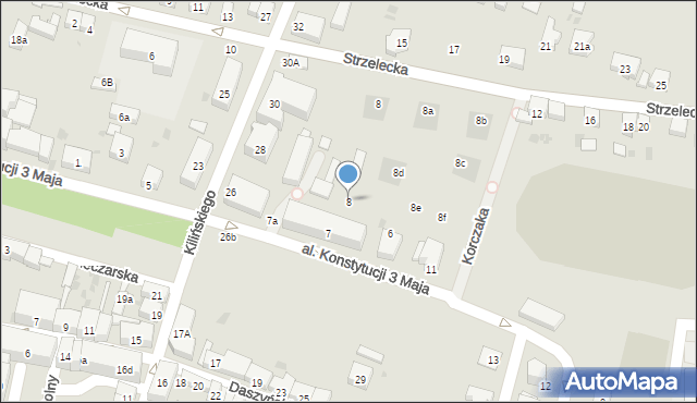 Środa Śląska, Aleja Konstytucji 3 Maja, 8, mapa Środa Śląska