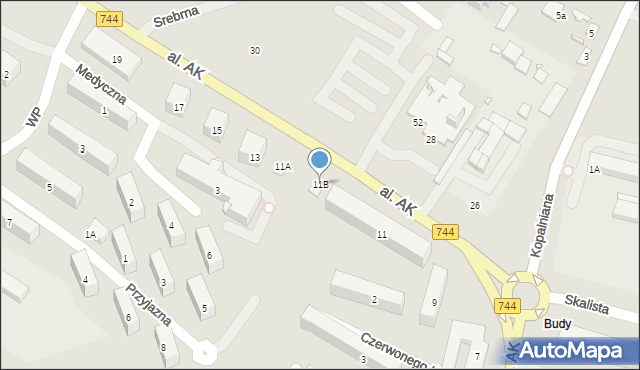 Starachowice, Aleja Armii Krajowej, 11B, mapa Starachowic