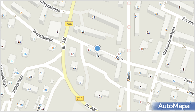 Starachowice, Aleja Armii Krajowej, 14, mapa Starachowic