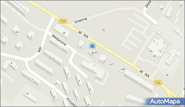 Starachowice, Aleja Armii Krajowej, 15, mapa Starachowic