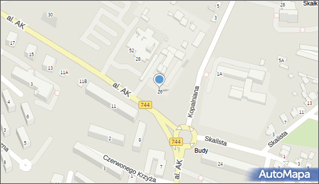 Starachowice, Aleja Armii Krajowej, 26, mapa Starachowic