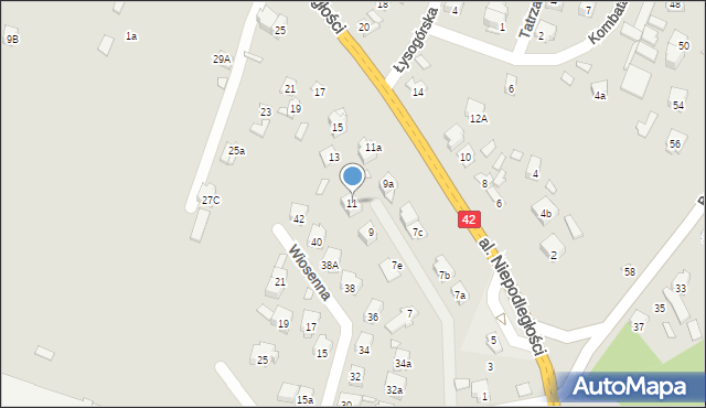Starachowice, Aleja Niepodległości, 11, mapa Starachowic