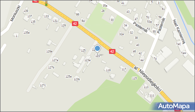 Starachowice, Aleja Niepodległości, 121, mapa Starachowic