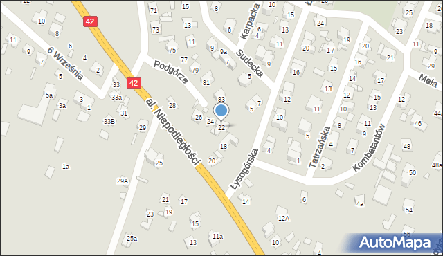 Starachowice, Aleja Niepodległości, 22, mapa Starachowic