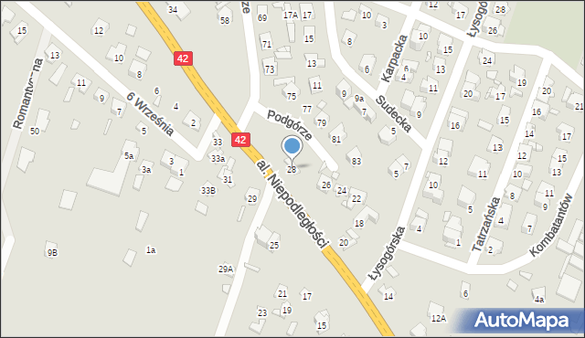 Starachowice, Aleja Niepodległości, 28, mapa Starachowic