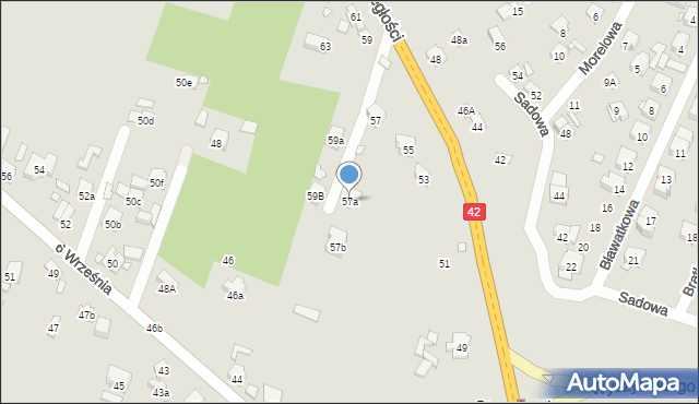 Starachowice, Aleja Niepodległości, 57a, mapa Starachowic