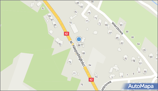 Starachowice, Aleja Niepodległości, 68, mapa Starachowic