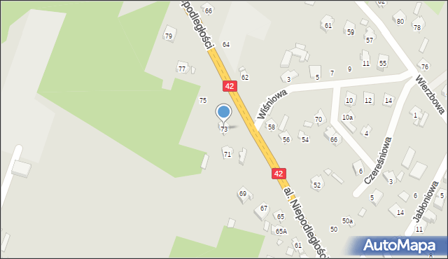 Starachowice, Aleja Niepodległości, 73, mapa Starachowic