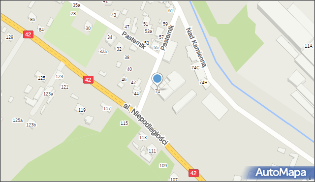 Starachowice, Aleja Niepodległości, 74, mapa Starachowic