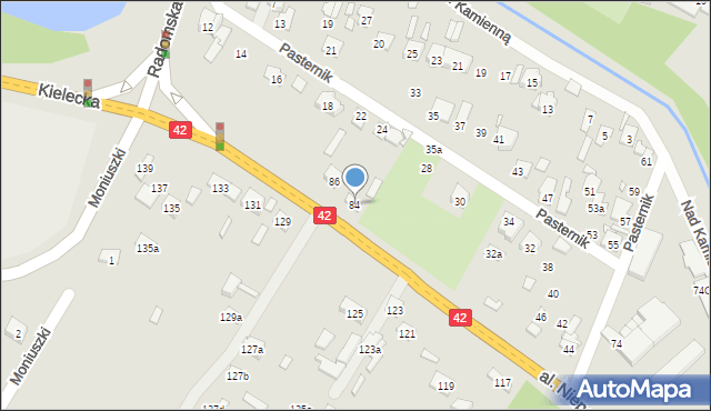 Starachowice, Aleja Niepodległości, 84, mapa Starachowic