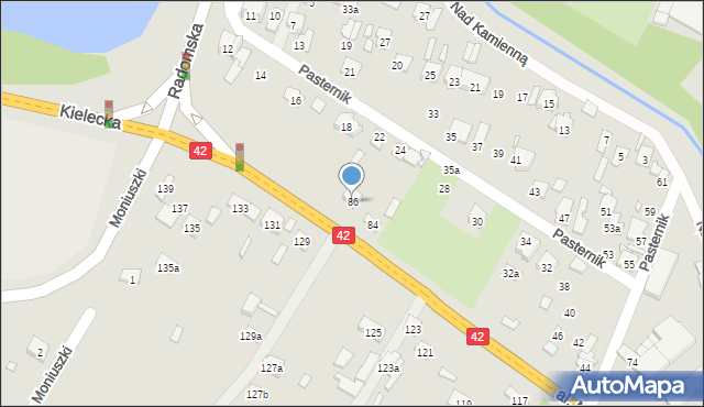 Starachowice, Aleja Niepodległości, 86, mapa Starachowic
