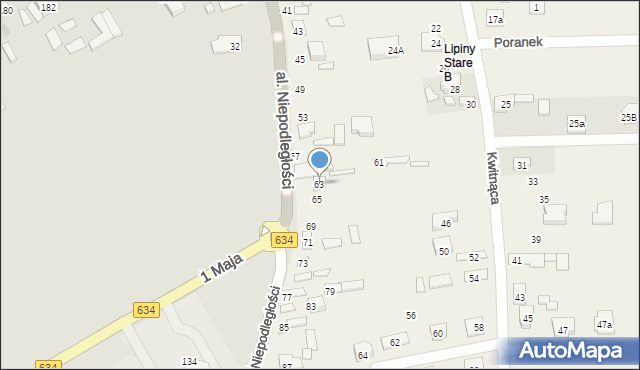Stare Lipiny, Aleja Niepodległości, 63, mapa Stare Lipiny