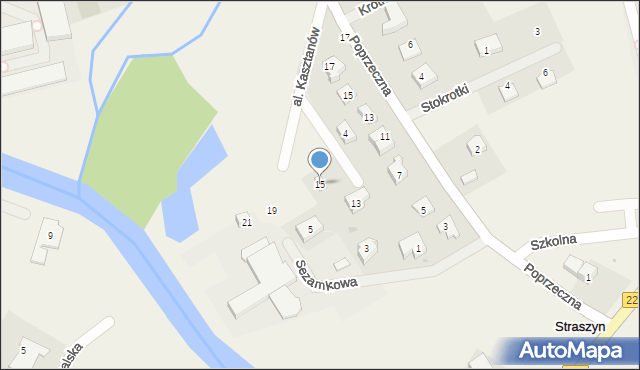 Straszyn, Aleja Kasztanów, 15, mapa Straszyn