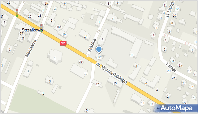 Strzałkowo, Aleja Wyszyńskiego Stefana, ks. kard., 12, mapa Strzałkowo